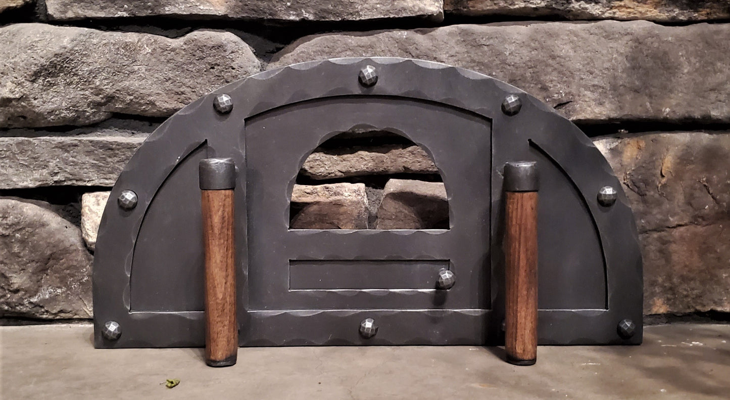 All About Pizza Oven Doors – Hinged vs. Freestanding – Old West Iron