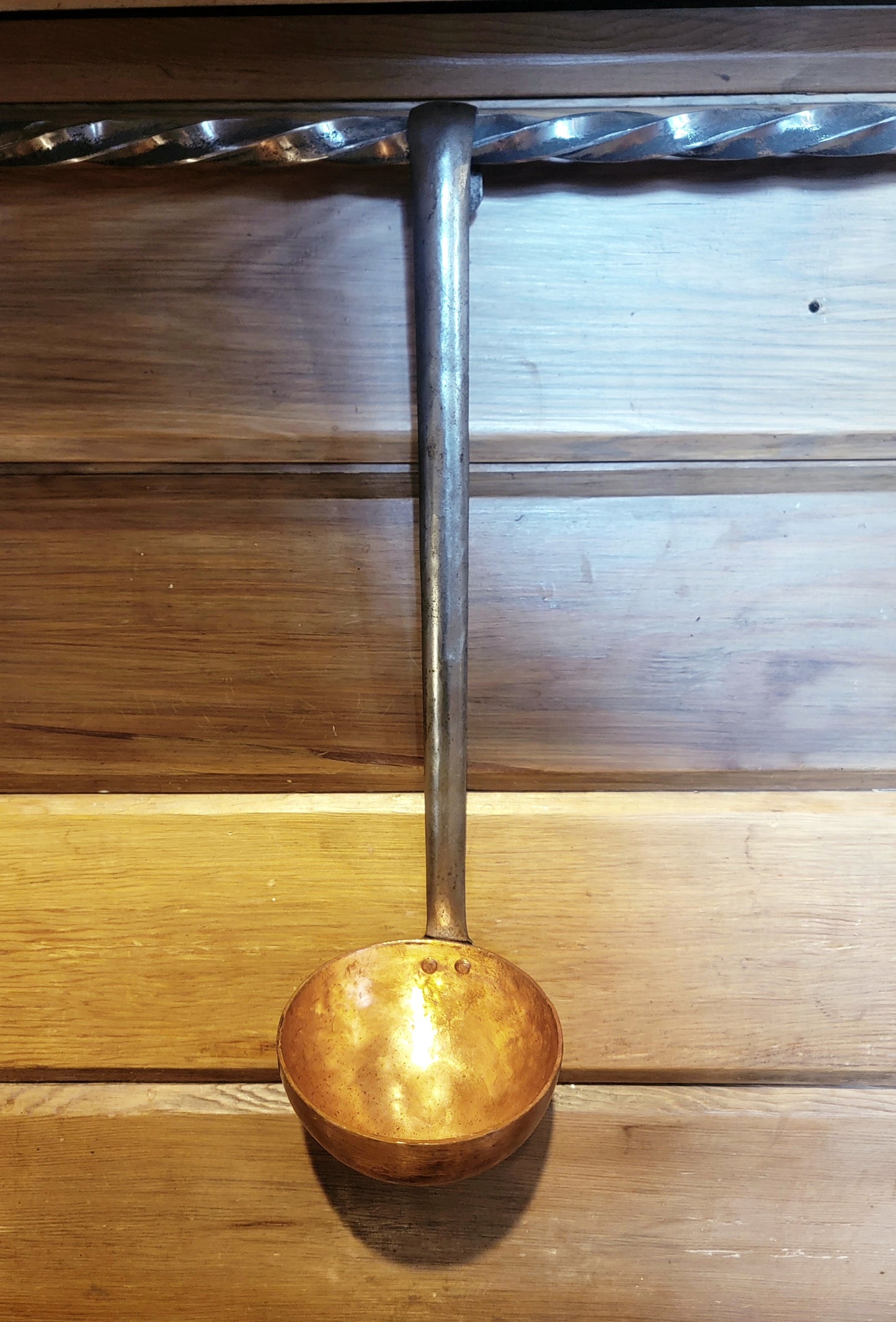 Pure Copper Soup Ladle with Steel Handle