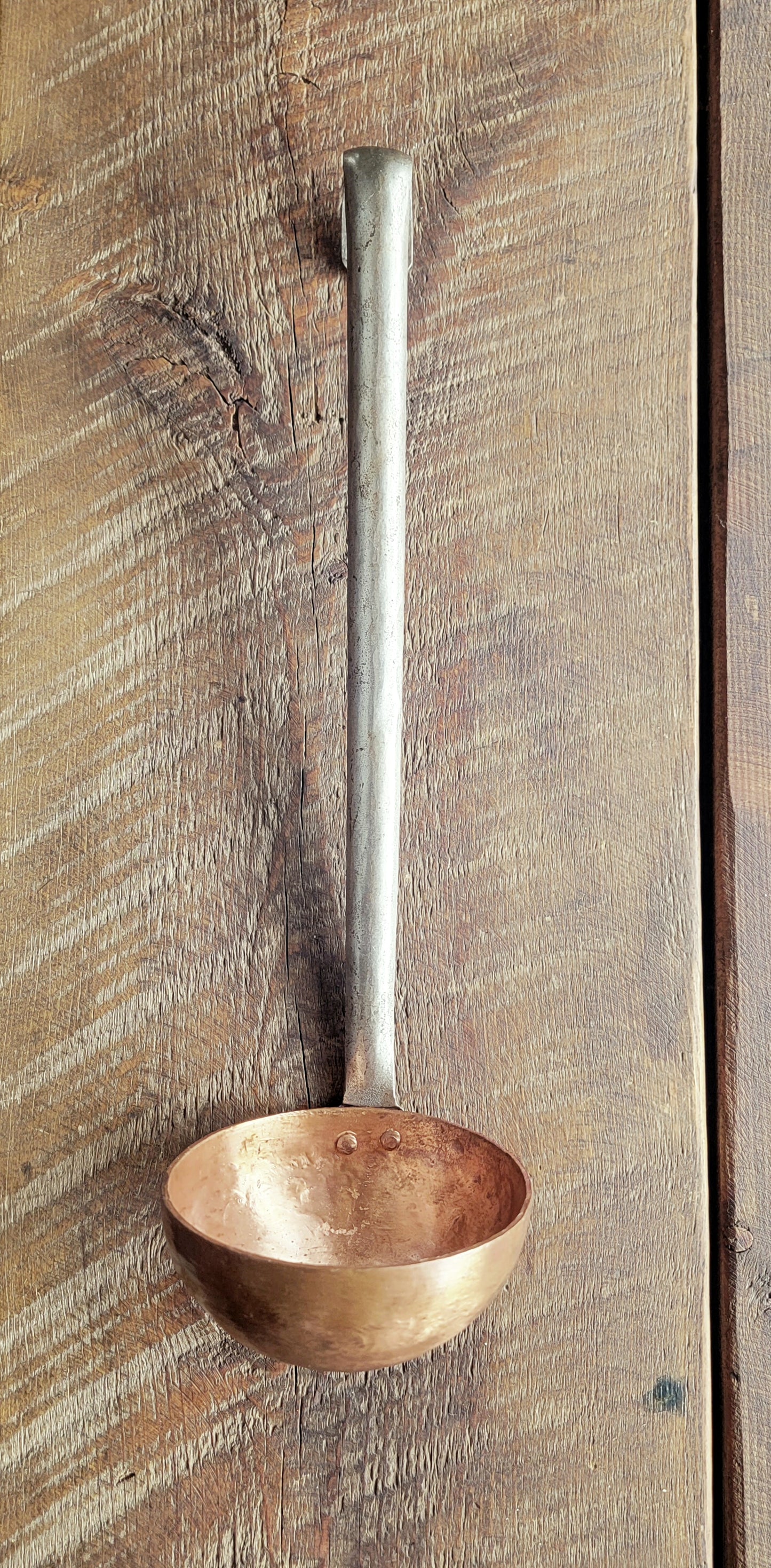 Pure Copper Soup Ladle with Steel Handle