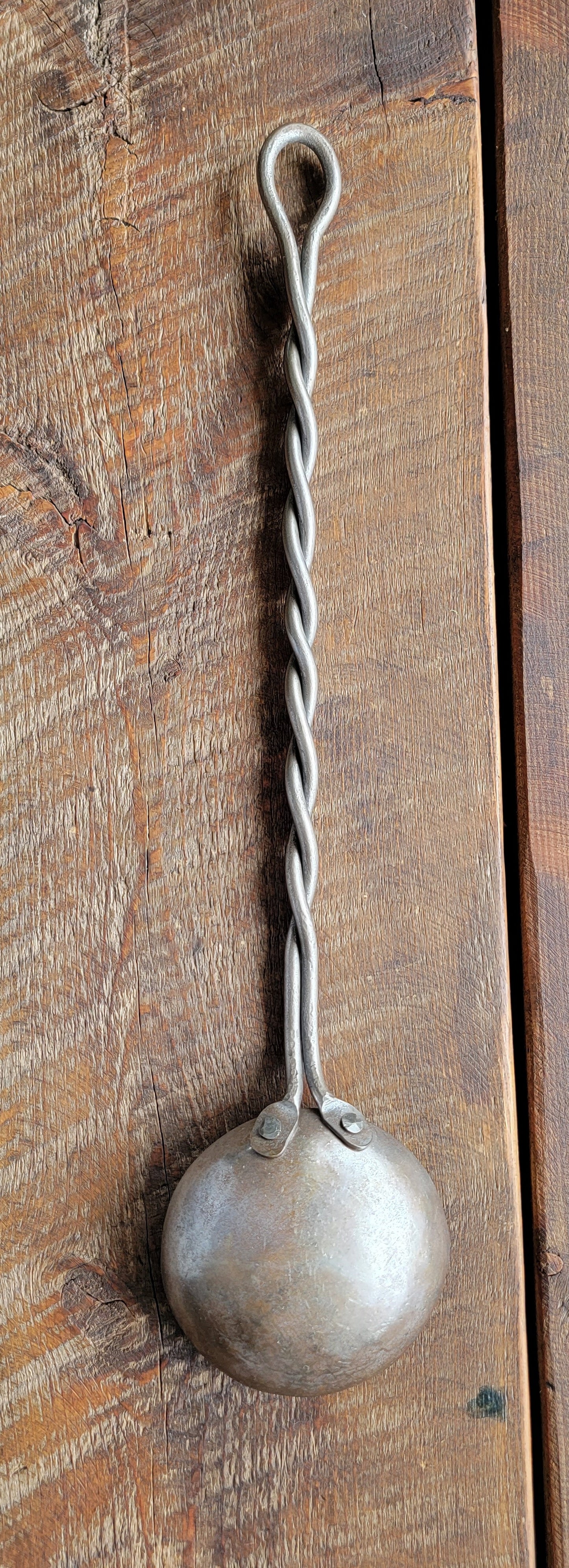 Hand Forged Twisted Steel Egg Spoon