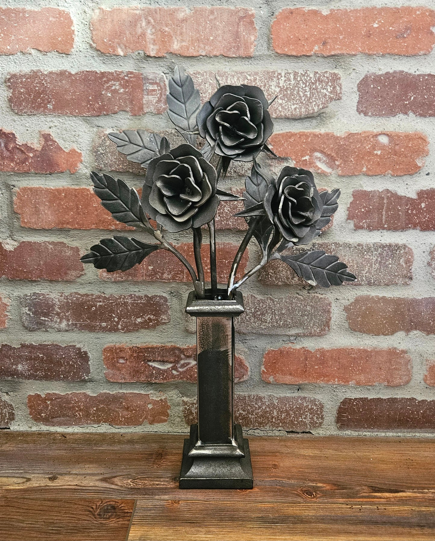 Iron Three Rose Bouquet- Hand Forged