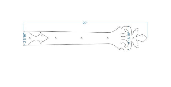 Roman Acanthus Wrought Iron Faux Hinge Strap