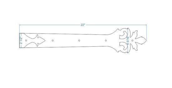 Roman Acanthus Wrought Iron Faux Hinge Strap