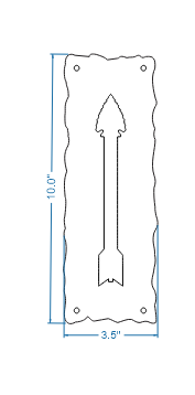 Auténtica placa de empuje de hierro con punta de flecha