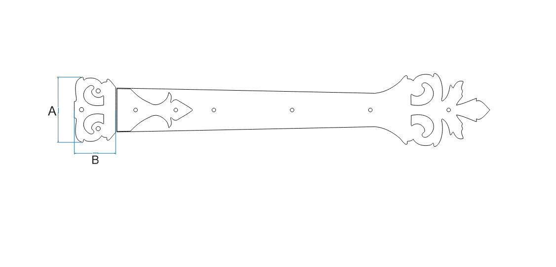 Sangle de charnière de fonctionnement en fer forgé scandinave