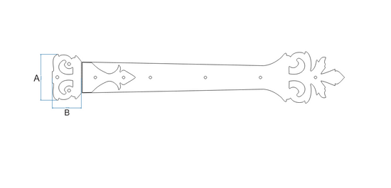 Sangle de Charnière Mid-Century en Fer Forgé Fonctionnant XL