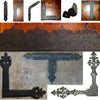 Designer door straps and kick plates adding style and function to doors and heavy fixtures