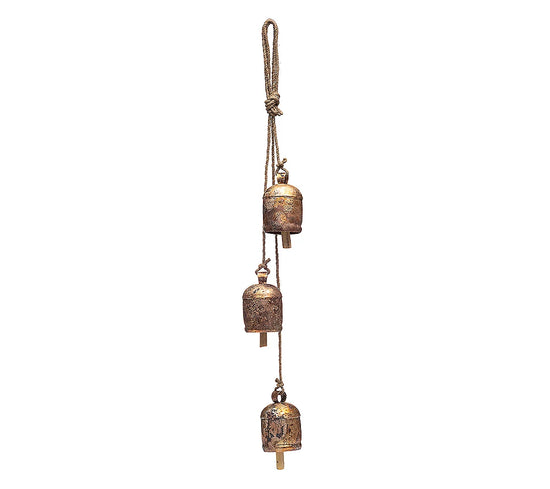 Rustic Bell Cascade Medium Wind Chimes Christmas