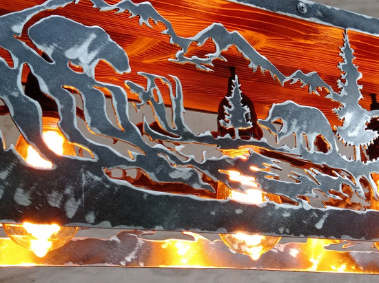 Bears fishing salmon Lodge lighting Lighting Lighting