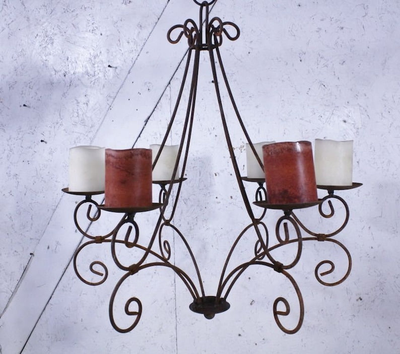 Wrought Iron Raindrop Candle Chandelier Chandeliers Lighting