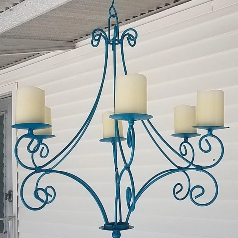 Wrought Iron Raindrop Candle Chandelier Chandeliers Lighting
