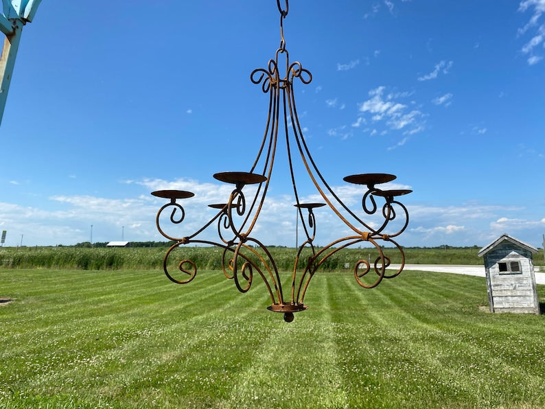 Wrought Iron Raindrop Candle Chandelier Chandeliers Lighting