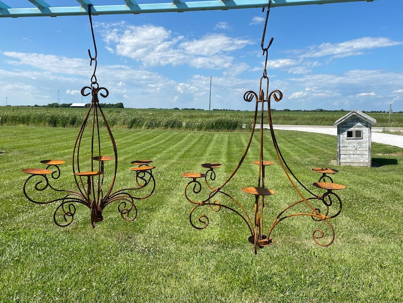 Wrought Iron Raindrop Candle Chandelier Chandeliers Lighting