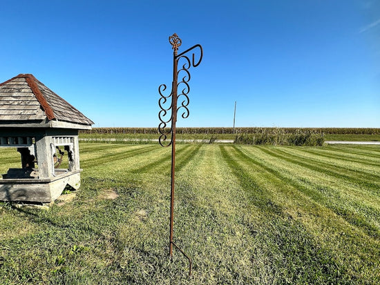 Wrought Iron Sheperds Hook | Rustic Yard Hanger