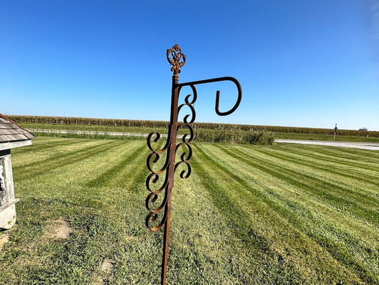 Wrought Iron Sheperds Hook | Rustic Yard Hanger