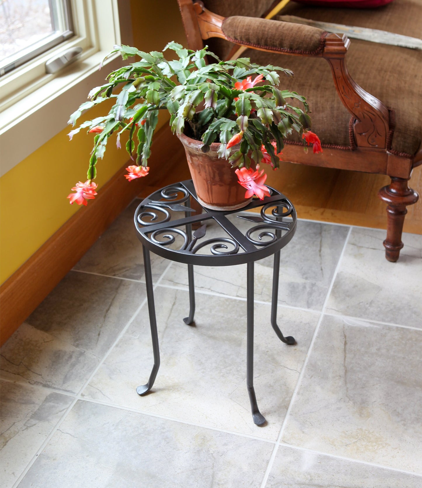Scrollwork Wrought Iron Side Table