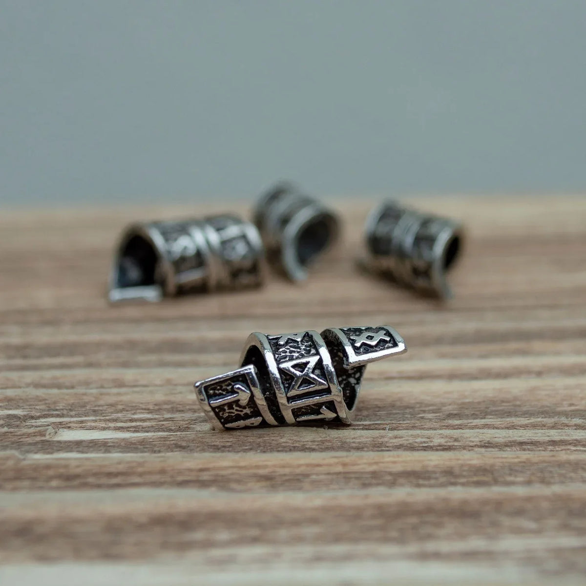 Viking Rune Beard Bead Coil Set (4-Pack)