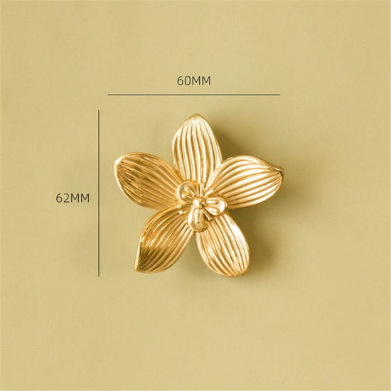 Nordic Flower Brass Drawer Pulls Cabinet Knobs & Handles Drawer Pull