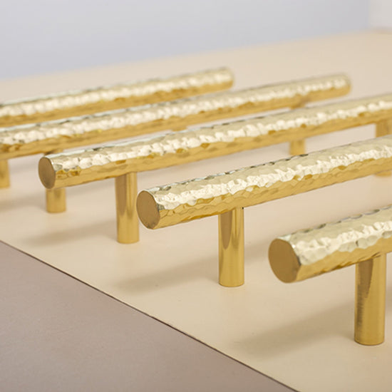 Load image into Gallery viewer, Hammered Brass Drawer Pulls

