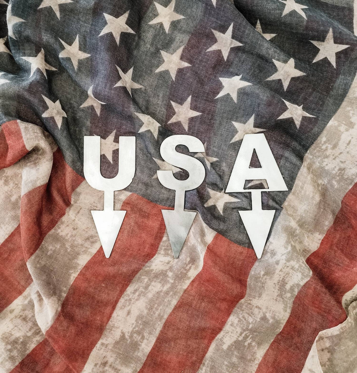 Metal USA Garden Art | USA Plant Art | Planter Decor | Garden Decor | 4th of July Decor | Independence Day | Americana | Patriotic