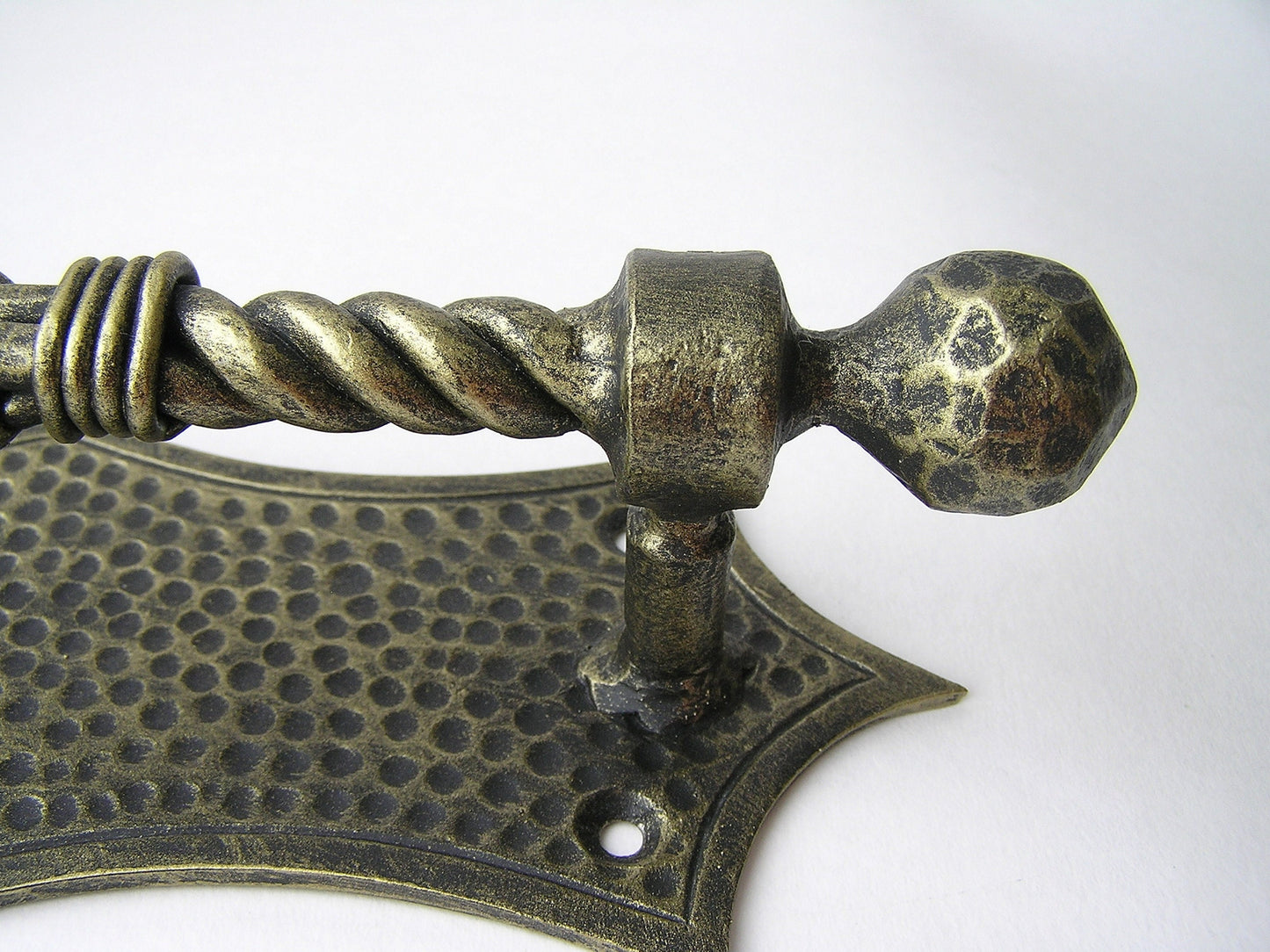 Knot of Hercules wrought iron door handles in gold Door Knobs & Handles