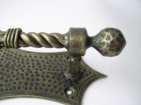 Knot of Hercules wrought iron door handles in gold Door Knobs & Handles