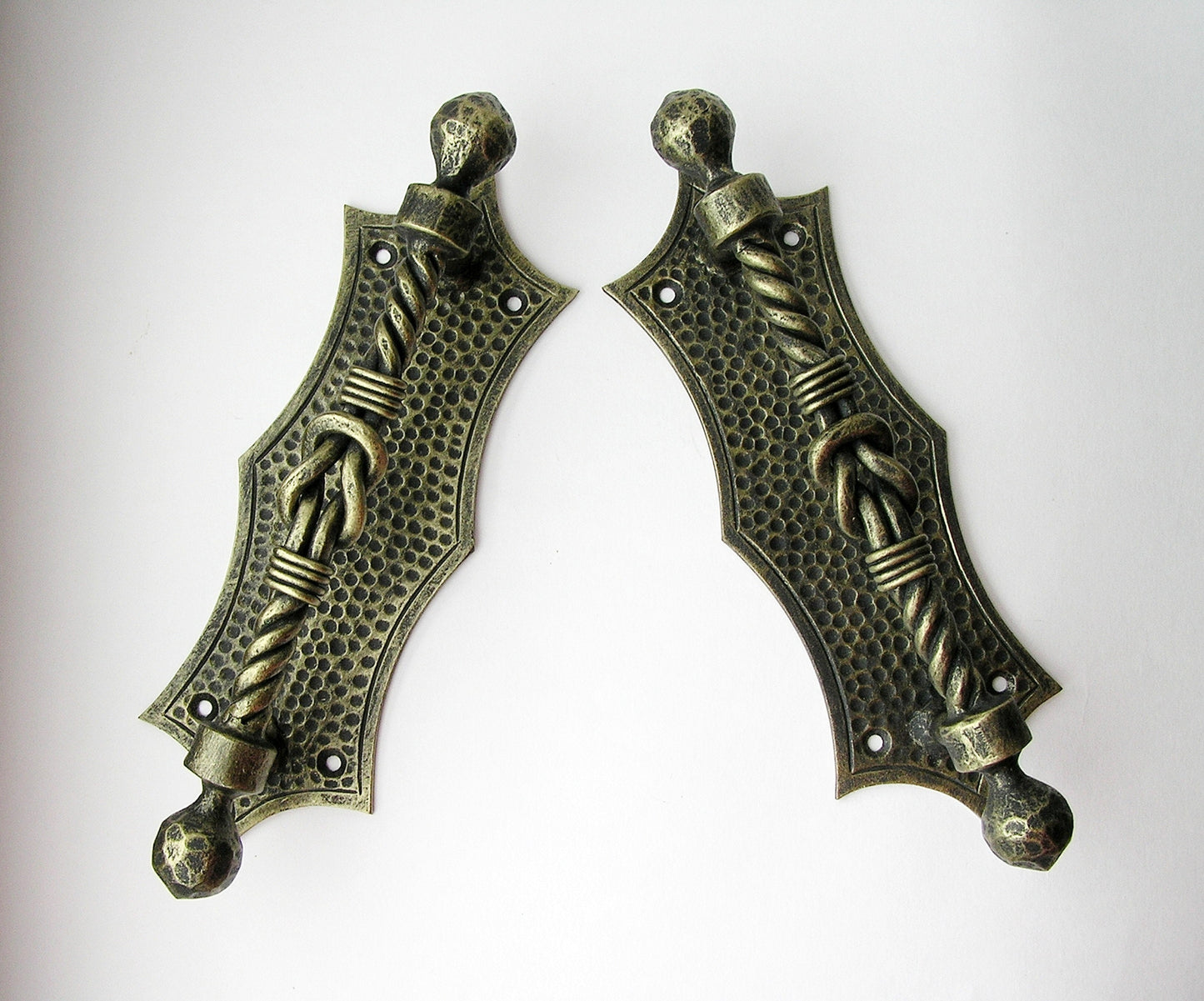 Knot of Hercules wrought iron door handles in gold Door Knobs & Handles