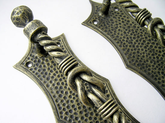 Knot of Hercules wrought iron door handles in gold Door Knobs & Handles