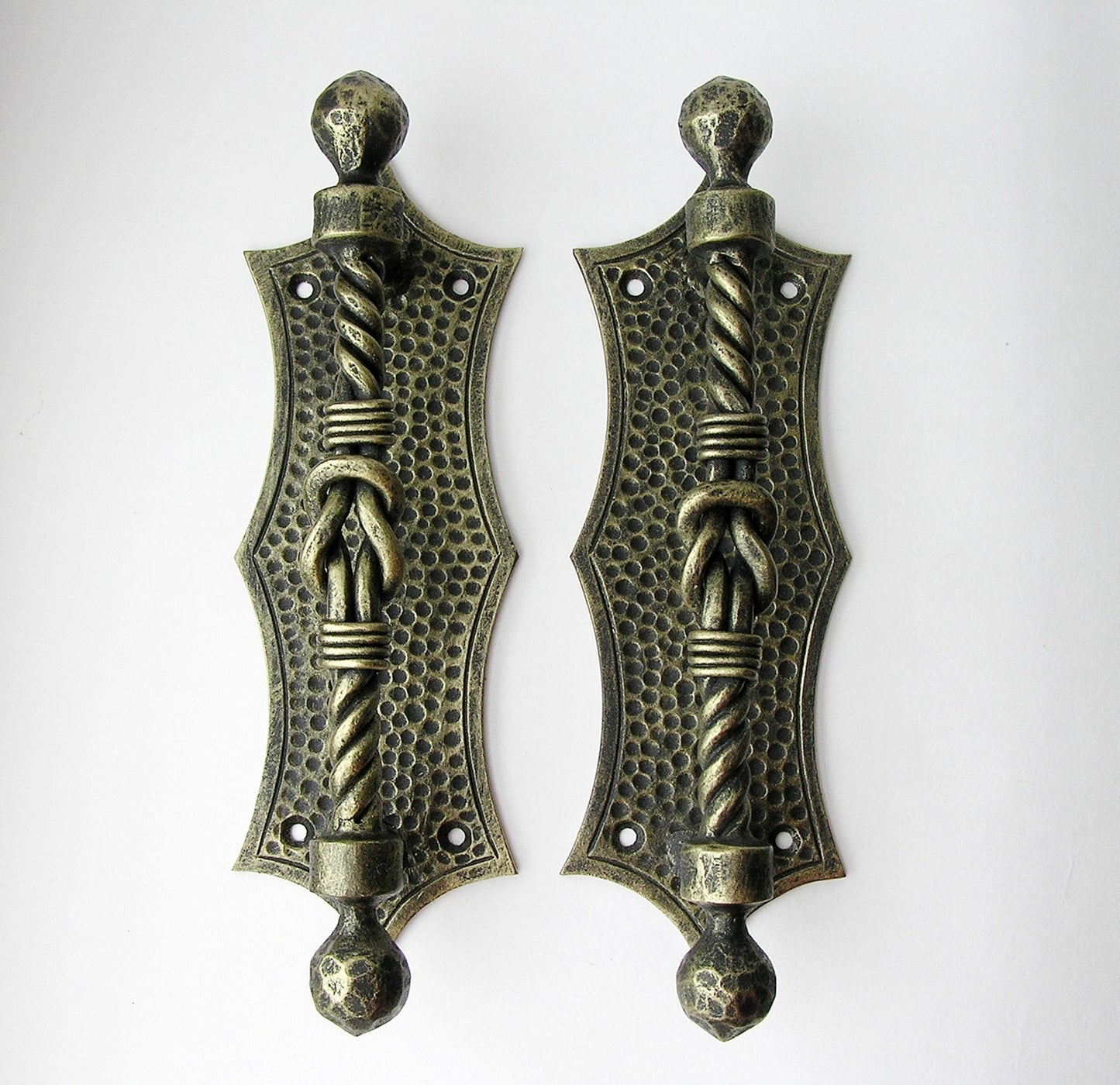 Knot of Hercules wrought iron door handles in gold Door Knobs & Handles