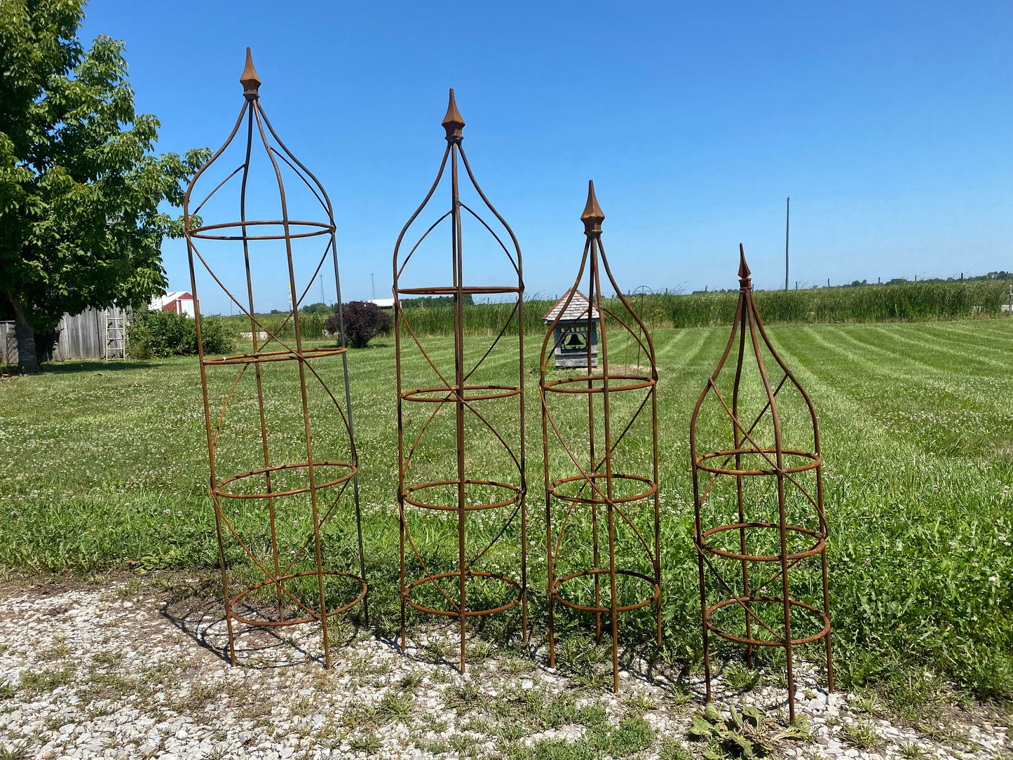 Wrought Iron Rose Topiary Plant Cages & Supports Garden