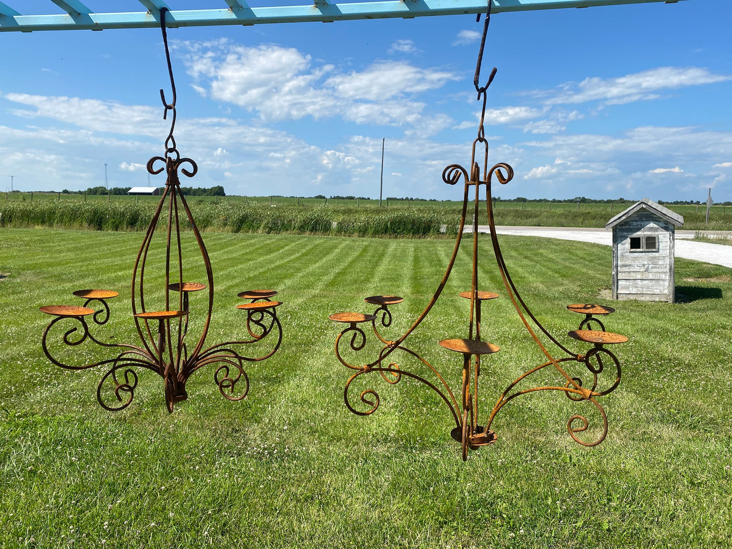 Wrought Iron Raindrop Candle Chandelier Chandeliers Lighting