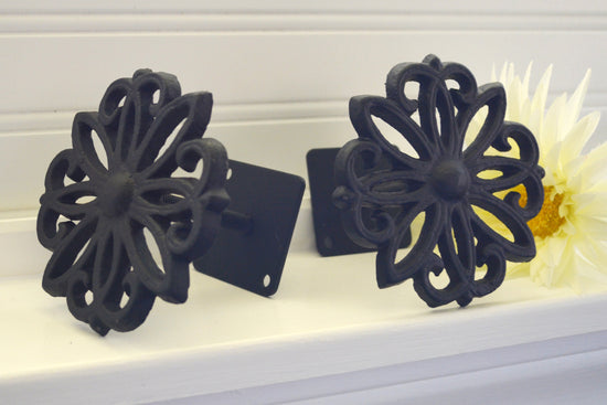 Black Weave Drapery Tie Backs Curtain Holdbacks Cabinet Knob