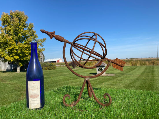 Wrought Iron Small Sundial - Obelisk - Metal Yard Decoration Lawn Ornaments & Garden Sculptures Sculpture