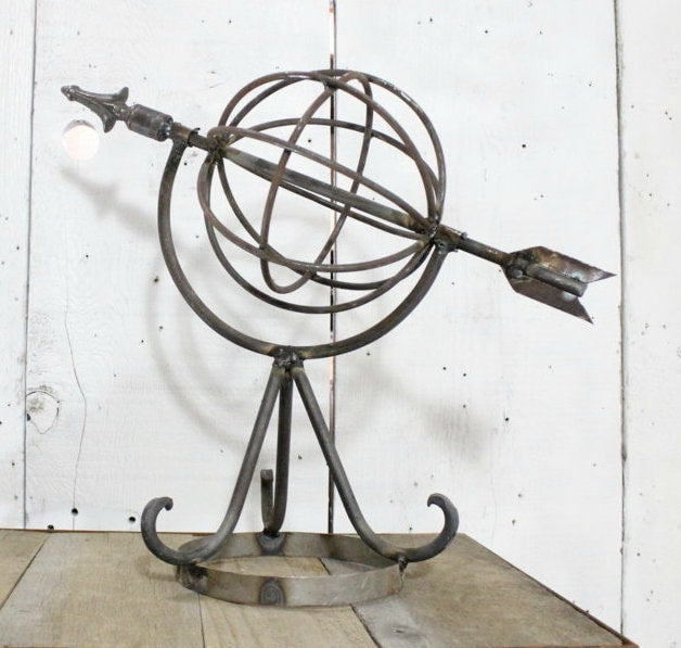 Wrought Iron Small Sundial - Obelisk - Metal Yard Decoration Lawn Ornaments & Garden Sculptures Sculpture