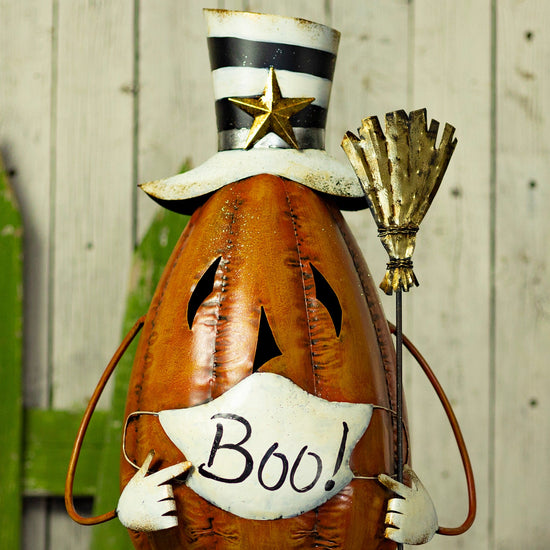 Top Hat Jack-O-Lantern with Face Mask Seasonal & Holiday Decorations Halloween
