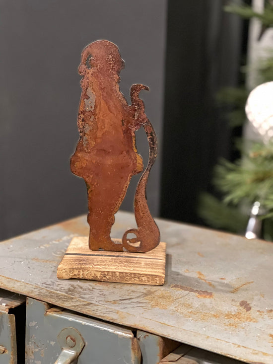 Checking His List Santa Handmade Metal Stand Decor Christmas