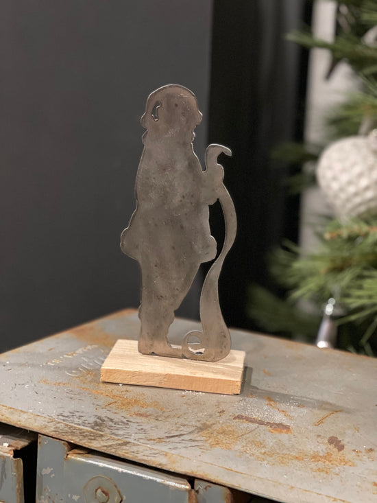 Checking His List Santa Handmade Metal Stand Decor Christmas