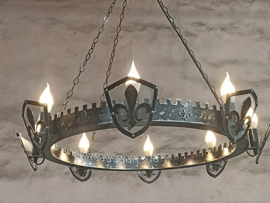 Fleur de lis Style Iron Chandelier Lighting Lighting
