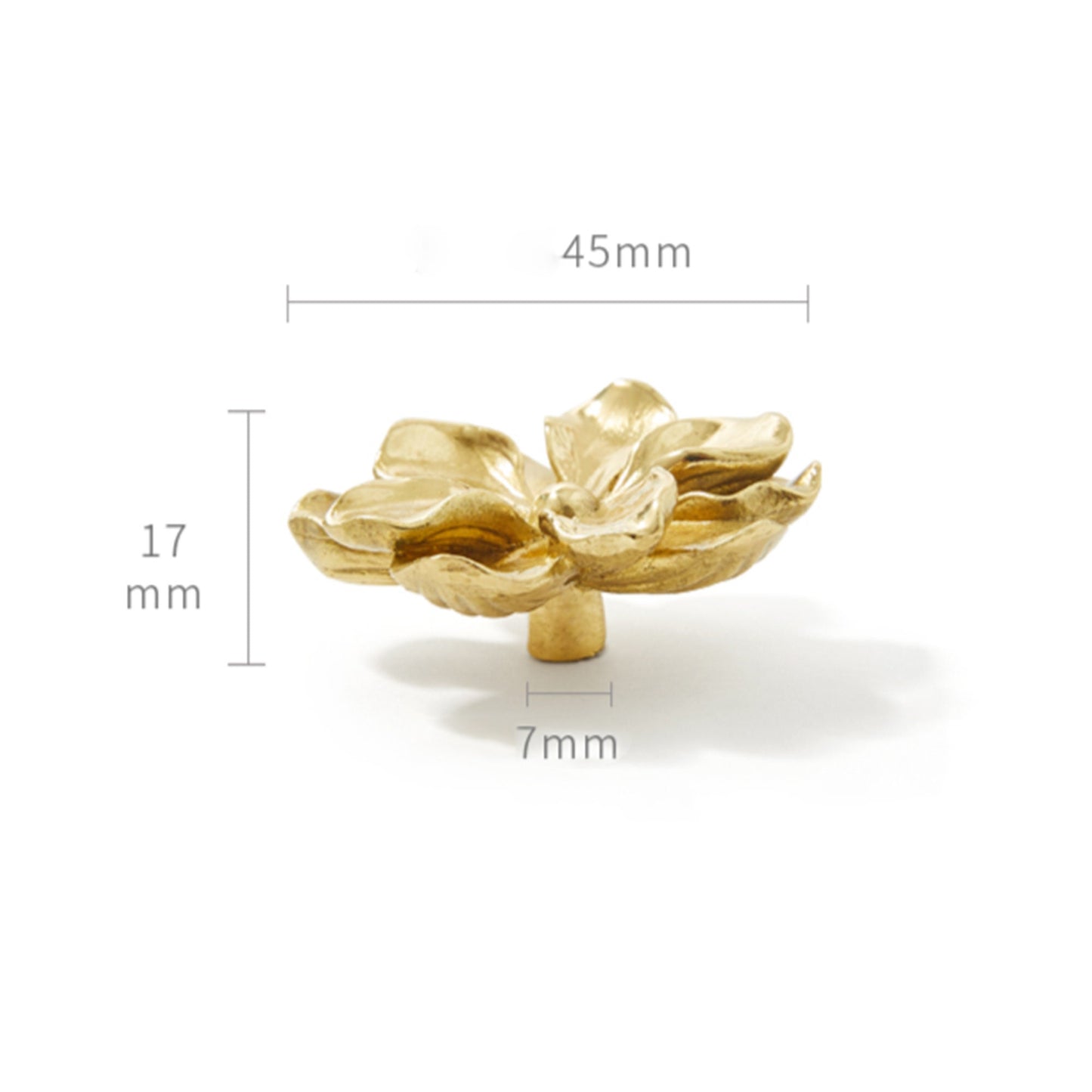 Solid Brass Camellia Drawer Pull Cabinet Knobs & Handles Drawer Pull