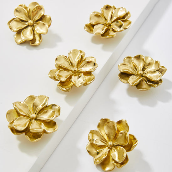 Solid Brass Camellia Drawer Pull Cabinet Knobs & Handles Drawer Pull