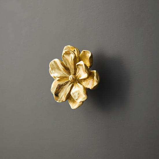 Solid Brass Camellia Drawer Pull Cabinet Knobs & Handles Drawer Pull