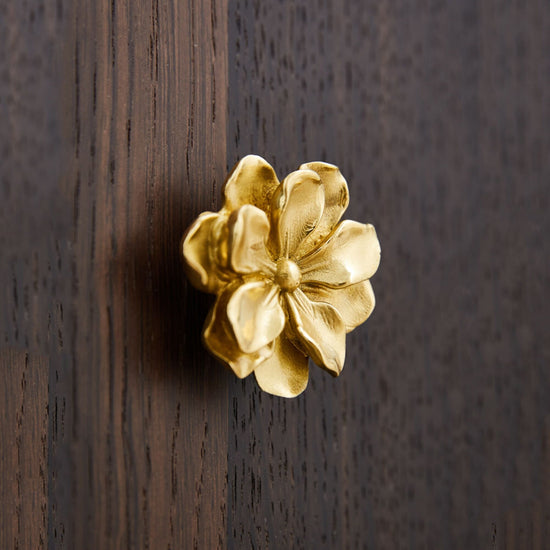 Solid Brass Camellia Drawer Pull Cabinet Knobs & Handles Drawer Pull