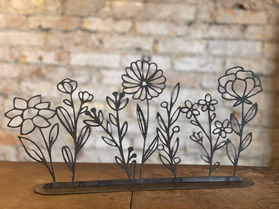 Wildflowers Brushed Metal Stand