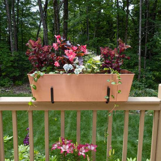 35"L Solid Copper Window Flower Box Planter- Large
