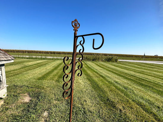 Wrought Iron Sheperds Hook | Rustic Yard Hanger
