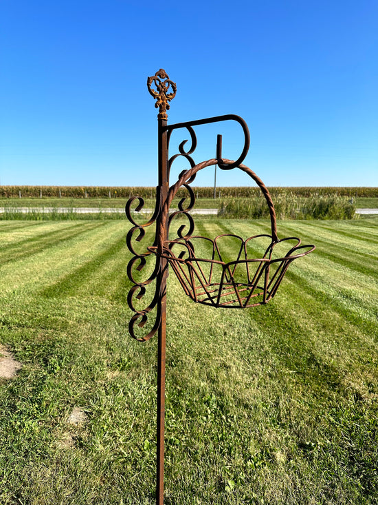 Wrought Iron Sheperds Hook | Rustic Yard Hanger