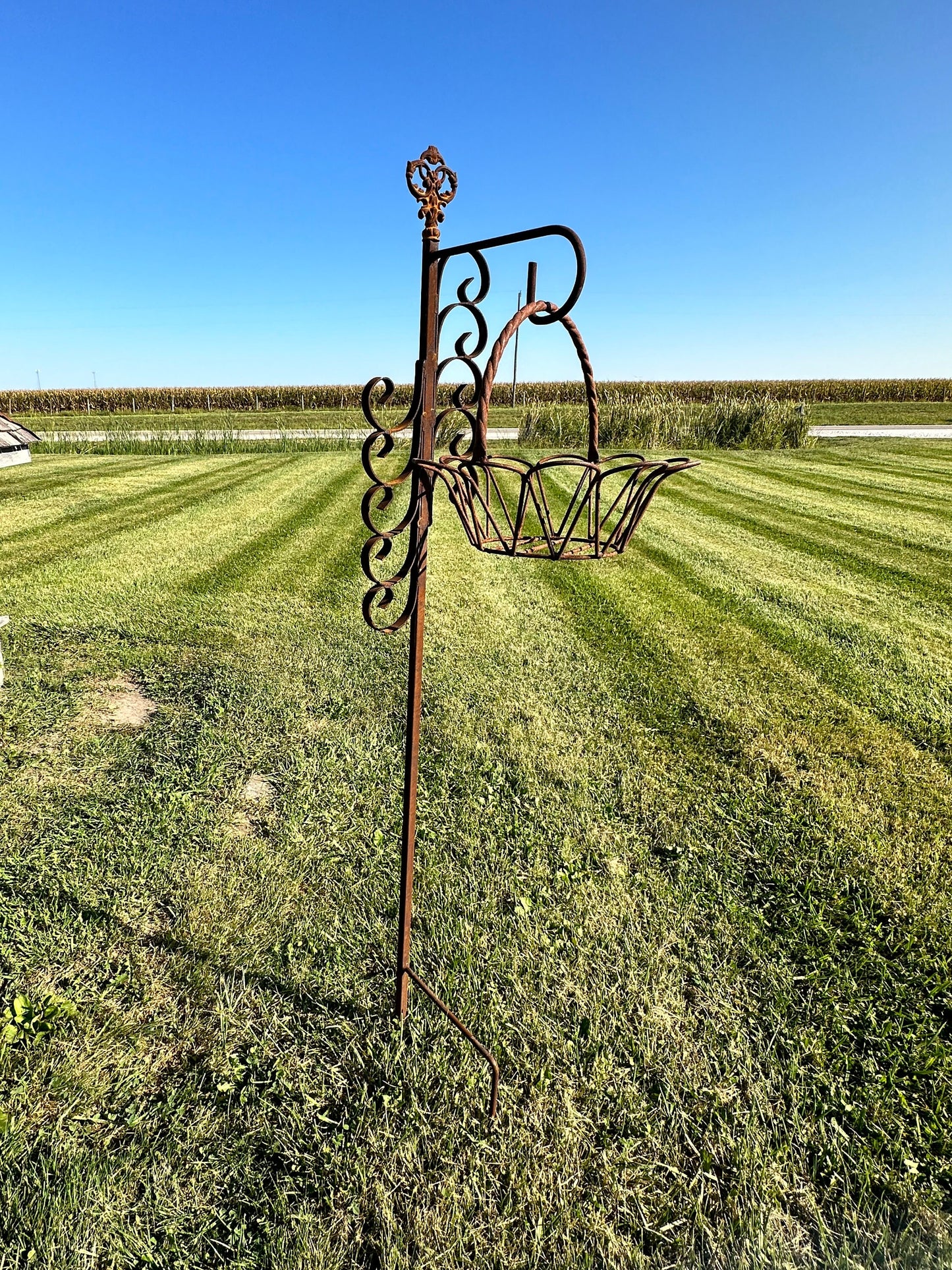 Wrought Iron Sheperds Hook | Rustic Yard Hanger