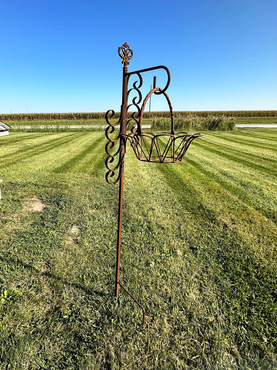 Wrought Iron Sheperds Hook | Rustic Yard Hanger