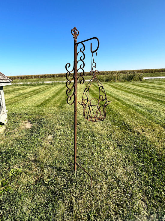 Wrought Iron Sheperds Hook | Rustic Yard Hanger
