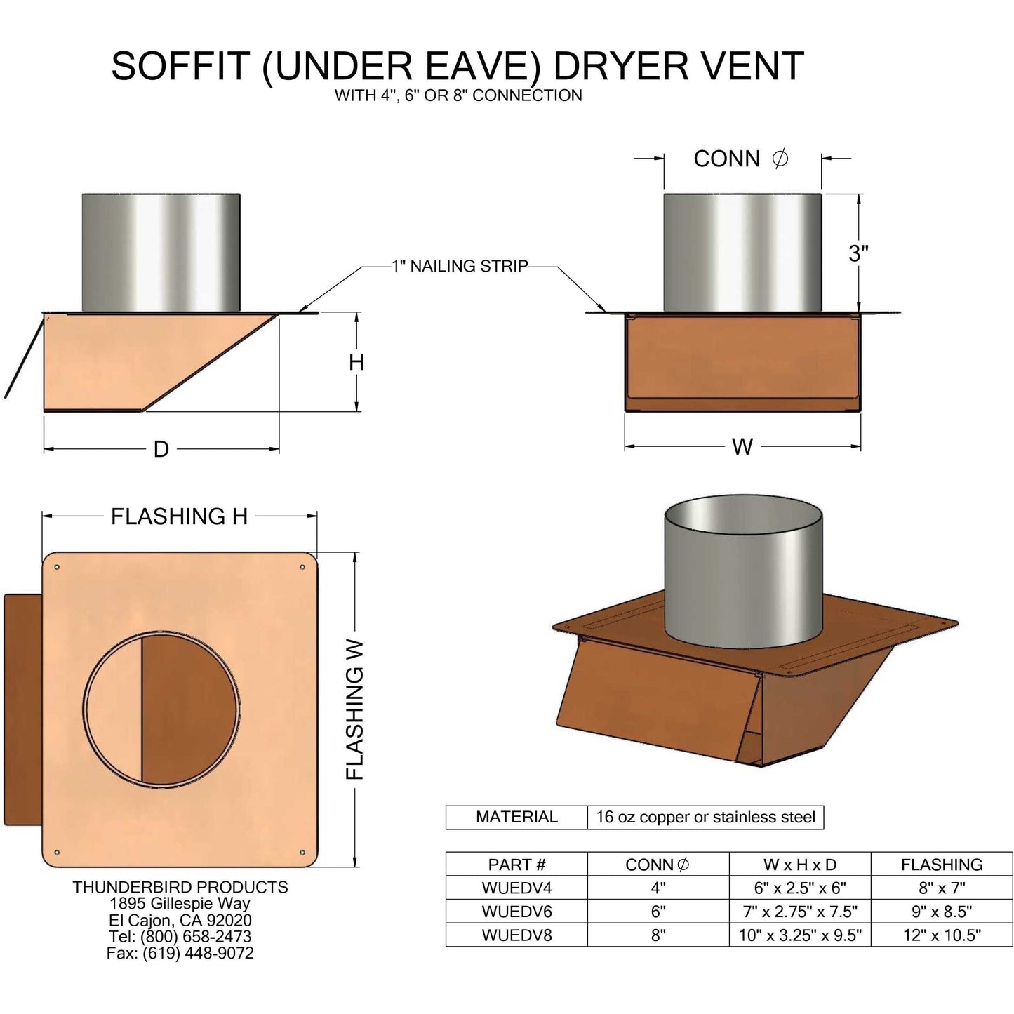 Stainless Steel Soffit Dryer Vent Washer & Dryer Accessories Vent